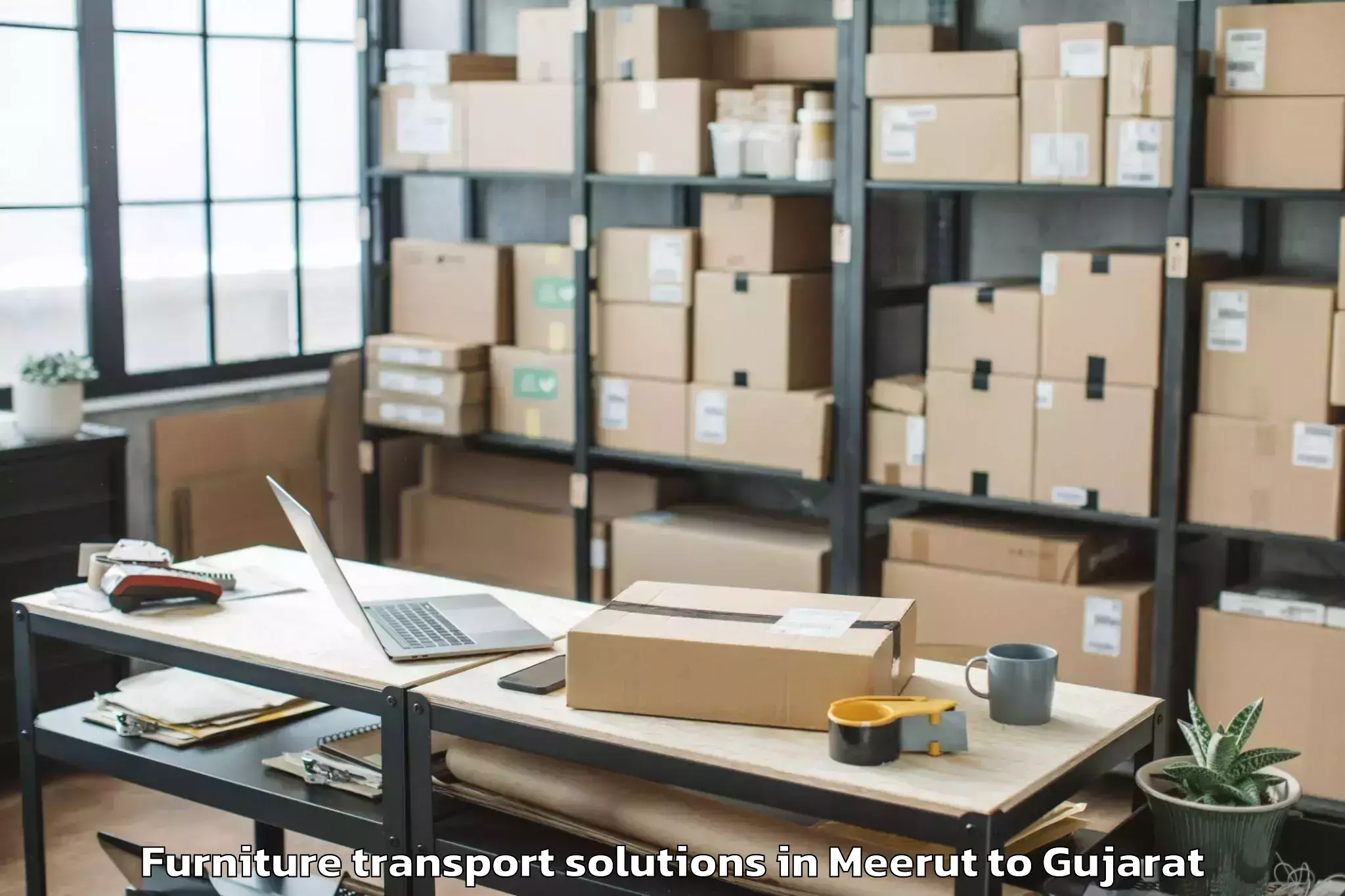 Book Meerut to Bardoli Furniture Transport Solutions